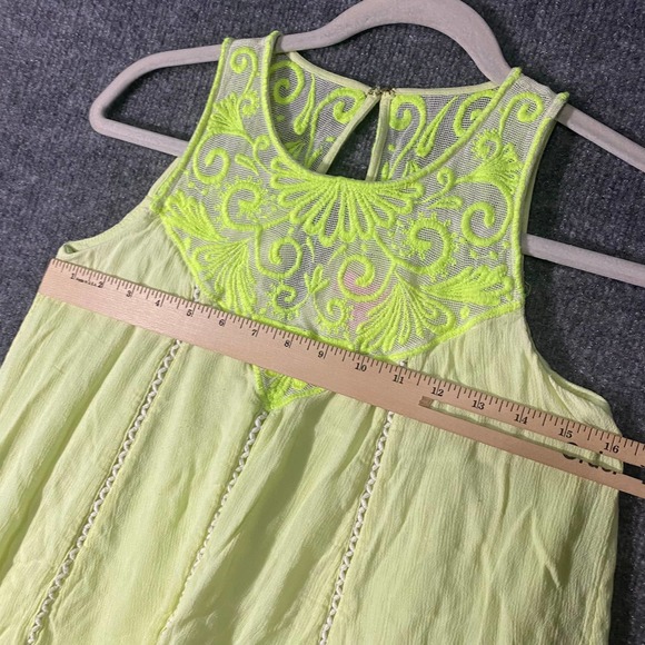 Lilly Pulitzer Cammie Dress XXS Lemon Drop Neon Yellow Green Embroidered Swing - Picture 8 of 14